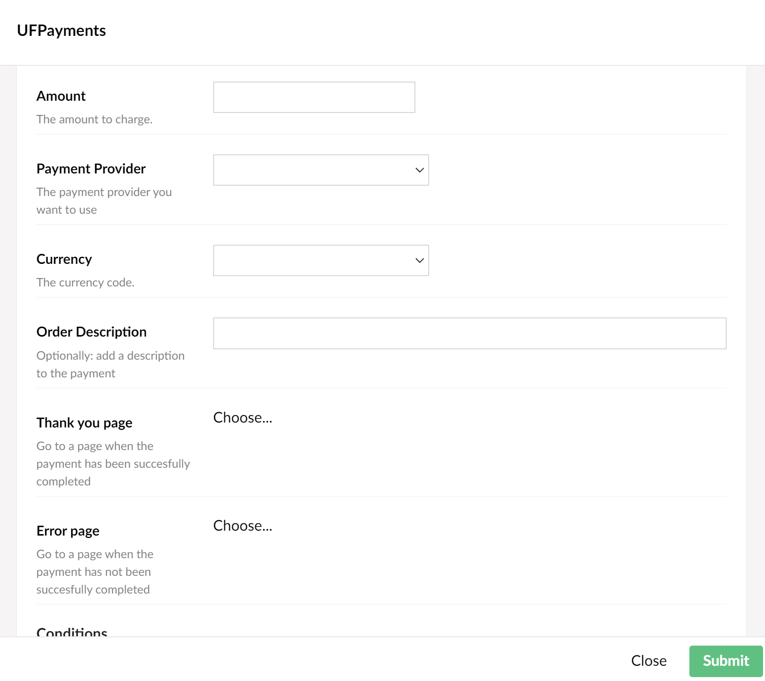 Screenshot add Payments workflow