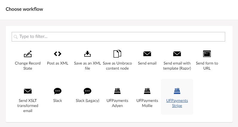 Screenshot add UFPayments Stripe workflow